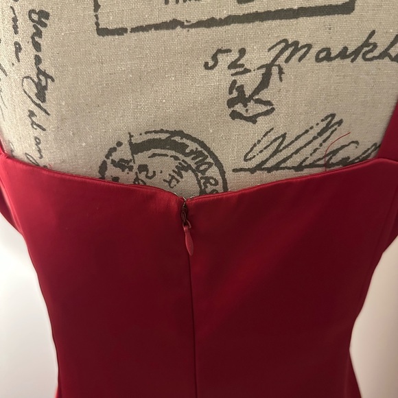 Calvin Klein Red Sheath Midi Dress Square Neck Sleeveless - Picture 4 of 5